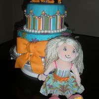 Lucy's Groovy Girl Cake The inspiration for this cake came from the pattern on the Groovy Girl's dress that my daughter gave to her friend as her present....