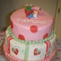 Strawberry Shortcake this was my first 2 layer cake and first cake using fondant. Thanks for the inspiration from all you fellow CCers.
