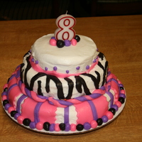 Zebra Cake My daughters birthday cake. She requested zebra stripes and pink.