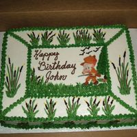 The Hunter Very last minute cake for neighbor (can't say No to him)! Those cake boards are so flimsy that when I picked up the cake to put it i...