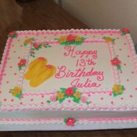 Julia's 13Th Birthday Buttercream with fondant accents