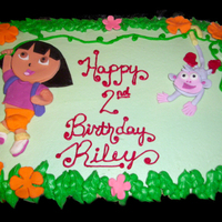 Dora And Boots For a little girl who loves Dora. I printed out a picture of the two characters and pieced them together with fondant. I was inspired by...