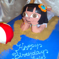 Dora At The Beach I posted about this cake in the How do I forum a few days ago. Very challenging trying to get the right look for her head and to "prop...