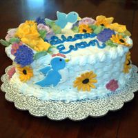 Basket Weave Cake From Wilton's Class Ii My instructor never saw this cake. I took it to my son's house to celebrate the birth of their 2nd child. I wanted it to be Evan'...