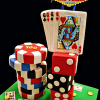Vegas Cake! I created this cake for a casino night. Everything was edible except for the Vegas sign! The sign had lights around it that flashed on and...