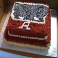 Alabama Cake Red Velvet cake with cream cheese icing.