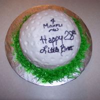 Golf Ball First attempt at making a golf ball. I used edible green sprnkles to make the grass look real.