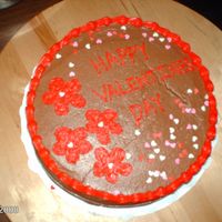 Valentine's Day Cake this one was for my sis in law for a party. Yellow cake with chocolate buttercream...