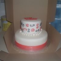 First Stacked Cake This is the first stacked cake I made for my husband's bosses wife's birthday. Bottom layer is red velvet with vanilla bc and...