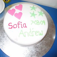 Baptism Cake The was a quick cake for my neice and nephew's joint baptism. Ran out of time to do anything fancy and forgot to get a photo before...