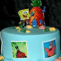 Spongebob Edible images and covered in fondant, chocolate shells TFL