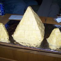 Pyramid Egyptian pyramid birthday cake. Next year he wants the sphinx :S