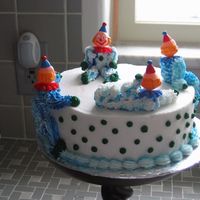 Clown Cake From Wilton 1 not very colorful, had to borrow gel (I forgot mine at home) Not too bad considering I'm terrified of clowns! LOL!