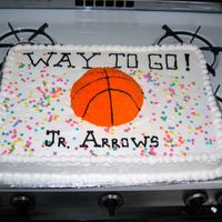 Jr Arrows My first 1/2 sheet cake made for a 5-10 yr. olds who played in a rec league for their banquet.