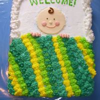 Tucked In Baby I saw this cake on wilton.com and I just knew it was a great cake for my 1st time since the Wilton class... The cake is supposed to be...