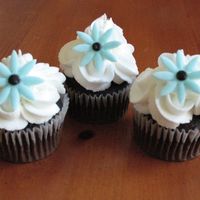 Bridal Shower Cupcakes To Match Sheetcake These are cupcakes I made to match a small sheetcake with the wedding colors of turquoise and black. (see other post)