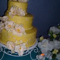 Ivory Wedding Cake My first wedding cake , the picture is not good, made the side details with pearls.