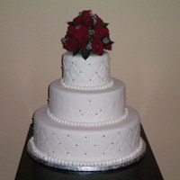 White Cake With Roses white cake with roses