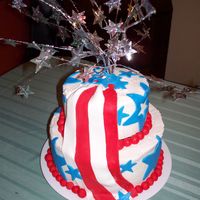 Fourth Of July 2 tier flag drapped and stars