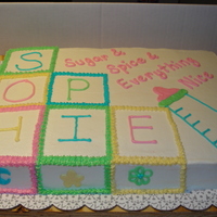 Sugar And Spice Shower Cake Half sheet cake decorated with buttercream