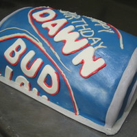 Bud Light Fondant covered. wish I could have had the "inspiration" at work while I was doing the cake!