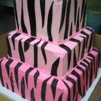 Sweet 16 Zebra Print BC with fondant zebra stripes