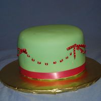 Green And Pink Cake Just a practice 6 inch left over cake.