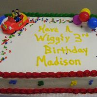 Wiggles Birthday Cake Van. cake with b/c icing, filled. Wiggles cake topper set provided by customer. Thanks to fellow CC'er for the wording!
