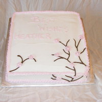Cherry Blossom Baby Shower Cake 10" square. Cherry blossom theme. LOVED this cake!