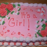 Pink Flowers, Baby Girl All buttercream icing.