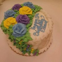 Roses Birthday Cake The mother asked me to put as many roses on it as I could (and still write on it.) When I gave it to her, she made a face and acted as...