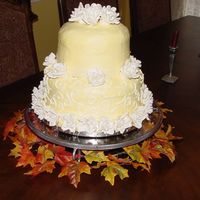 Anniversary Cake Buttercream icing, gumpaste roses