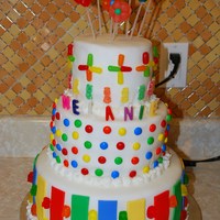Candy Theme A cake I did for my daughter's b-day. All is fondant. Decorations are candies. TFL.