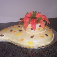 Calla Lilies My first attempt at calla lilies. Cake and flowers made of fondant. Border made of BC.