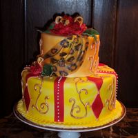 Jr.league Designer Showhouse Tour Display Cake The designer for the Dining Room on the tour gave me the colors for the room and asked that I create a cake to compliment it. China was Red...