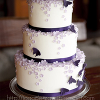 Butterfly And Blossom Wedding Cake 