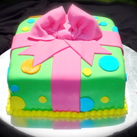 Happy Birthday! A gift box cake for my sister in law