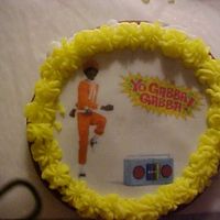 Yo Gabba Gabba Chocolate sugar cookies with butter cream icing and edible image. Butter cream border.