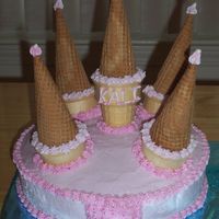 Easy Castle Cake castle with ice cream cones