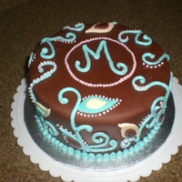 'mommy Shower' Cake This cake was made for a 'Mommy Shower'. Triple chocolate cake with turtle filling covered in chocolate fondant. Leaves were...