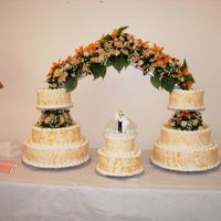 Orange And White Wedding Cake This groom wanted an orange wedding cake!!!! What to do?? I iced with white buttercream and the used thinned orange buttercream and new...