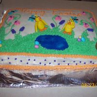 Easter Cake My first attempt at a sheet cake and fondant figures. I was inspired by photos of Christy's Cakes and a tutorial I found on CC for...