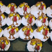 Turkey Cupcakes These are buttercream turkeys made for Thanksgiving.
