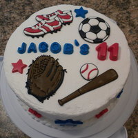 Sports Lover Buttercream icing w colorflow decorations
