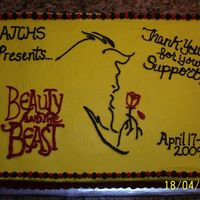 Beauty And The Beast Simple sheet cake with BC icing for our High School's performance of Beauty and the Beast.