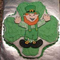 Shamrock Color flow leprechaun w/ bc icing for shamrock