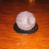 Star Wars Death Star Vanilla cake with Buttercream frosting and fondant details.