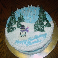 Winter Snowman Birthday Cake Interpreted from a wonderful book by a most talented pair of ladies!
