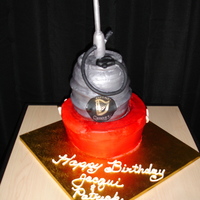 Kegger! Irish Car Bomb cake with a Guiness Logo for College kid's birthday 21. Loooved it!