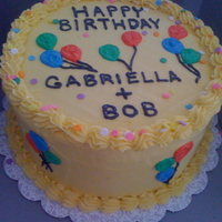 Basic Birthday Cake With Balloons My friend wanted a gender neutral cake for her husband and daughters birthday. This is what I came up with. All details were done with...